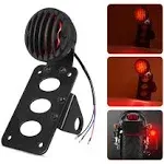 Motorcycle LED Tail Rear Light 1&#034; Side Mount License Plate Bracket Brake Light