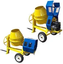 TOWABLE 9 CF CUBIC CEMENT MIXER 12V ELECTRIC STARTER 13 HP