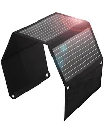 30W Portable Solar Panel Charger IPX5 Waterproof Foldable Design for Camping