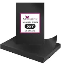 GlossyEnd Pack of 25 Durable Plain Flexible Easy to Cut Magnetic Sheet