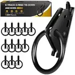 Onesnt 12 Pack E-Track O-Ring Tie-Down Anchors for E Track Accessories for ENCLOSED| E-Track Tie-Down System for Secure Motorcycles, Cargo Loads, Bikes in