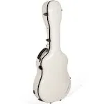 Crossrock Fiberglass Case Fits 40&#034;/41&#034; Dreadnought Acoustic Guitar-Milky White