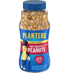 Planters Lightly Salted Dry Roasted Peanuts (6 ct Pack, 2.2 lb Containers)