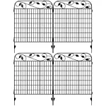 Amagabeli Metal Garden Fence Border 44”X 36” 4Pack Heavy Duty Tall Rustproof Decorative Garden Fencing Gate Panels Animal Barrier Outdoor Iron Edge