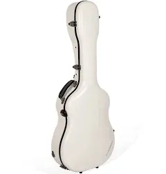 Crossrock Fiberglass Case with TSA Lock for 40"/41" Dreadnought Acoustic Guitar-Milky White(CRF2021DMW)