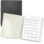 Cranbury Sheet Music Folder 85x11 Dual Use Music Holder Black Store Inside 24 Protective Sleeves or Write On Exposed Pages