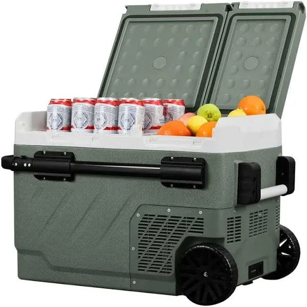 Alpicool Chest Coolers 42 Qt. Refrigerator Dual Portable Fridge W/ Handle+Wheels