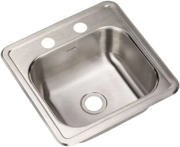 Houzer 1515-6BS-1 Hospitality Series Topmount Stainless  2-Holes Bar/Prep Sink