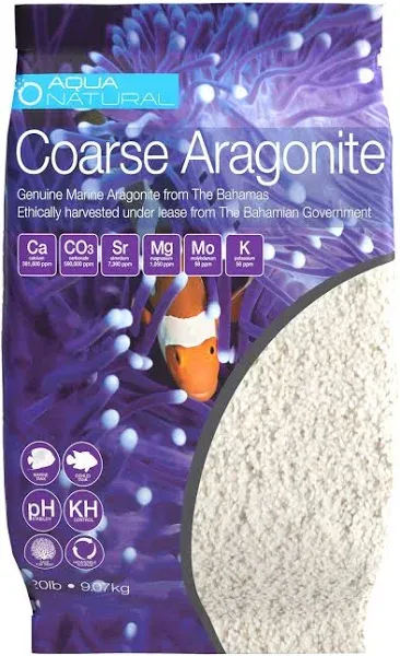 Coarse Aragonite Sand for Reef, Saltwater, and Marine Aquariums