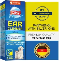 Cat & Dog Ear Cleaner Drops & Wash Solution - Yeast Otic Infection Treatment & Itchy Ear Relief for Pet - Wax Remover & Flush Remedy for Any Pets