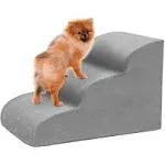 Dog Stairs for Small Dogs, 3 Tiers High Density Foam Dog Ramp, 3 Steps Grey