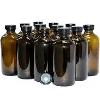 16 oz Amber Glass Boston Round Bottles