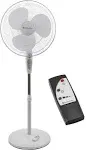  Oscillating Pedestal Fan with Remote Control, Stand Fan, 18 inch, 3 White