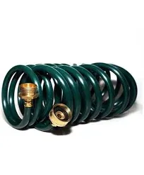 FUNJEE Lightweight EVA Coil 50FT Garden Hose with 3/4&#034; GHT Solid Brass Fittings,