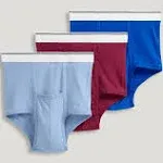 Jockey Men's Pouch Brief - 3 Pack XL Red Pear/Shower/Bluest Blue