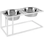 Pets Stop Cityline Double Diner Raised Feeder White