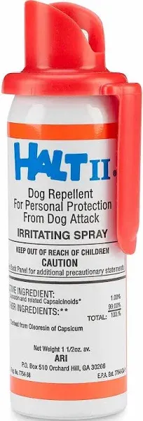 Halt II Dog Repellent Spray Repeller 1.5 oz Stop Agressive Dog Attack Bike Bicycle