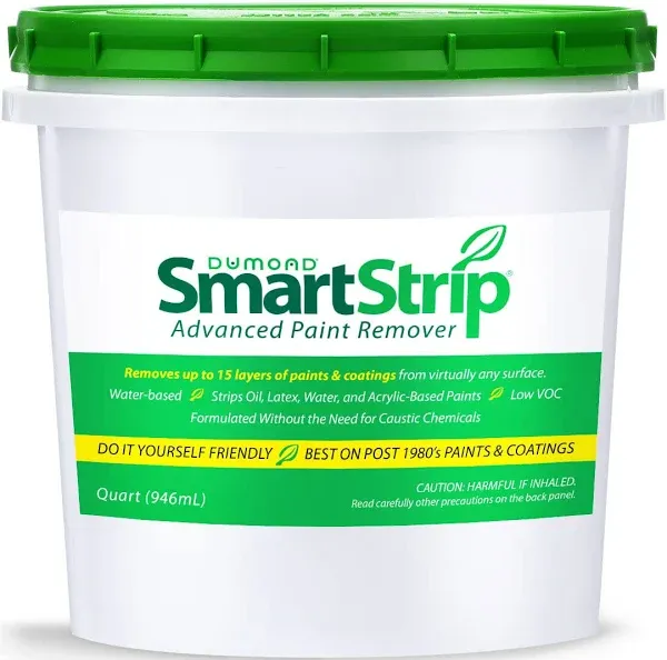 Smart Strip Advanced Paint Remover - Strips Up to 15 Layers of Acrylic, Latex, Oil, & Water-Based Paints, Varnishes, Stains, & Coatings Usually in One Application - DIY Friendly - 2 Quarts