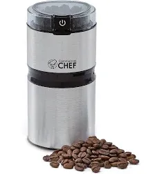 Commercial Chef Electric Coffee Grinder, Brushed Stainless Steel Texture