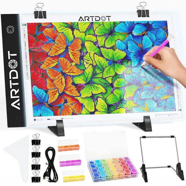 A4 LED Light Pad for Diamond Painting Kits for Adults, USB Powered Adjustable...