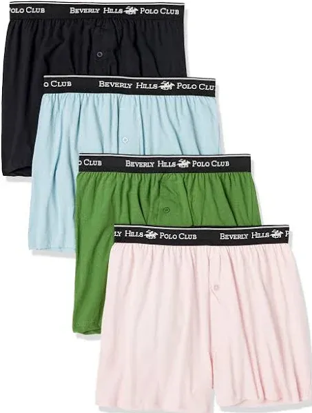 Beverly Hills Polo Club Men's 4 Pack Knit Boxer