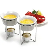 NORPRO Butter Warmers, Set of 2, w/ Tealight Candles. Holds 1/3oz (3oz) Each.