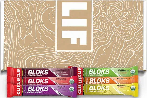 *1/25* Clif Bloks Energy Chews Variety Pack, 2.1oz, 12 Count - Fuel for Sports 