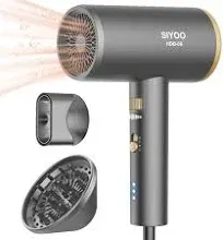 SIYOO Professional Hair Dryer Ionic Blow Dryer with Diffuser and Nozzle 1600 ...