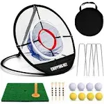 Pop Up Golf Chipping Net with Golf Hitting Mat, Golf Target Chipping Net+Mat