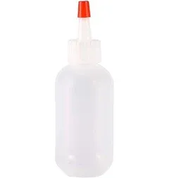 Juvale Boston Round Squeeze Bottles with Red Caps (2 oz, White, 24 Pack)