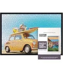 21.25x15 Puzzle Frame Kit with Glue Sheets | Black Mid Century Picture Frame | Real Wood with UV Resistant Acrylic Front | Made to Preserve and Display Puzzles Measuring 21.25x15 Inches