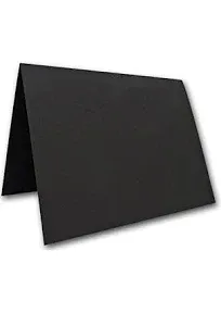 Blank Black Place Cards Tent Cards - 50 Pack | Size 3.5&#034; x 5&#034; Flat 2.5&#034; x 3.5...