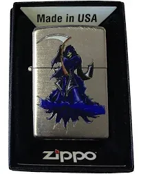 Zippo Custom Lighter Skull Grim Reaper of Death