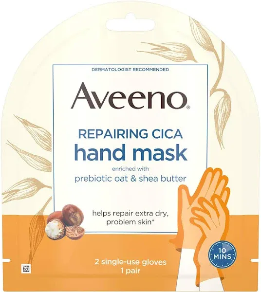 Aveeno Repairing Cica Hand Mask with Prebiotic Oat and Shea Butter