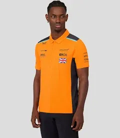 New McLaren F1 Men&#039;s 2023 Lando Norris Team Drivers Polo -Papaya Size: L