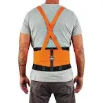 Ergodyne ProFlex 100HV Back Support Brace, High Visibility Support Belt, 8" Spandex Material, Removeable Straps