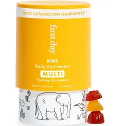 First Day KIDS DAILY ENRICHMENT MULTI VITAMINS 60 Yummy Gummies - Exp 3/2025 