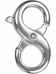 Double Opening Sterling Silver Infinity Figure Eight Lobster Clasp 15mm x 10mm M