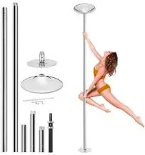 45mm Professional Dance Pole, Spinning or Static Dancing Pole Set Kit Height Adjustable and Removable for Fitness Exercise Dance Home Pub Party Gym