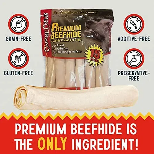 Canine Chews Premium All-Natural Beef Hide Canine Retrievers (15 Ct.)