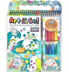 Bright Stripes Travel Coloring Kit for Kids: Art On the Go Coloring Books and Crayons, Sticker Activity Book - Mess-Free Collage Fun for Ages 3+ (Art On The Go, Going Dotty Ocean)