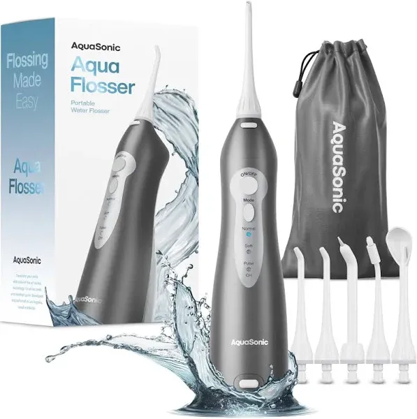 Aquasonic Aqua Flosser Cordless Rechargeable Water Flosser