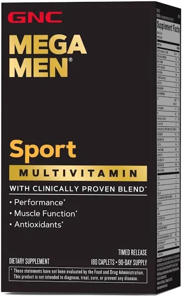 GNC Mega Men Sport Multivitamin Caplets (180 ct)