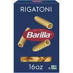 Barilla Mezzi Rigatoni Pasta, 16 oz. Box (Pack of 12) - Non-GMO Pasta Made with Durum Wheat Semolina - Kosher Certified Pasta