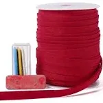 Bias Tape Double Fold 1/2 Inch, Double Fold Bias Binding Tape 55 Yards (Wine Red