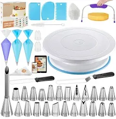 Kootek 96PCs Cake Decorating Supplies Kits with Ebook Cake Turntable 30+2 Piping Bags