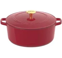 Cuisinart Chef's Classic Enameled Cast Iron 7-Quart Round Covered Casserole, Cardinal Red