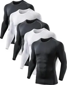 5 or 4 Pack Compression Shirts for Men Long Sleeve Athletic Cold Weather Base Layer Undershirt Gear T Shirt for Workout