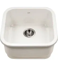 Houzer Platus Fireclay Series Undermount 19 inch Square Bar Sink