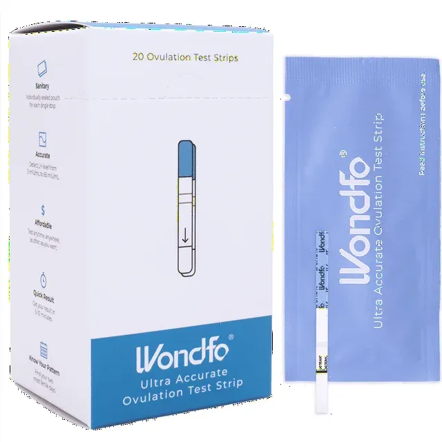 Wondfo Ultra Accurate Ovulation Test Strips - Quantitative Urine Ovulation Tests with Numerical Result, Fertility Cycle Monitoring- 20 LH Test